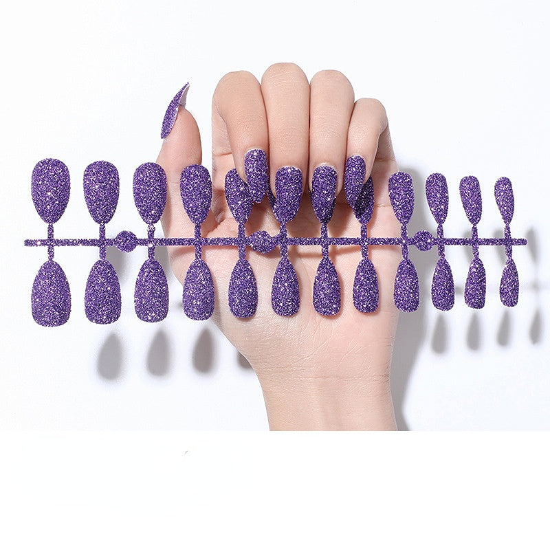 Wholesale Plastic Green Onion Powder Nail Nail Patch 24 Pieces of Glitter Powder